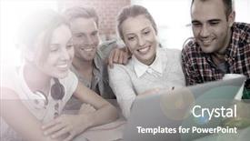  Presentation with black couple having fun - PPT theme featuring skype - group of friends having fun background and a  colored foreground