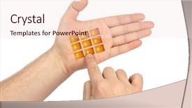  Presentation with virtual awards ceremony - PPT theme having skype - hand with virtual phone buttons background and a lemonade colored foreground