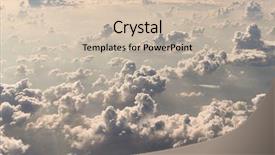  Presentation with plane - Audience pleasing presentation theme consisting of skyscaper - clouds viewed from above backdrop and a soft green colored foreground