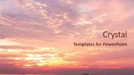  Presentation with crime scene unit - PPT theme featuring skyscaper - sunset in paradise evening scene background and a lemonade colored foreground