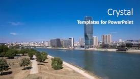  Presentation with tower - PPT theme with skyscaper-belgrade-tower-in-belgrade background and a teal colored foreground