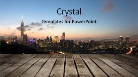  Presentation with city night - Cool new PPT theme with sniffing wolf hunter on track hidden in forest green backdrop and a tawny brown colored foreground