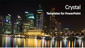  Presentation with skyscraper - PPT theme enhanced with skyscraper in singapore background and a black colored foreground