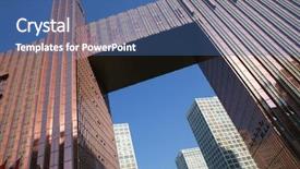  Presentation with cbd - Beautiful presentation featuring skyscraper with blue sky backdrop and a  colored foreground