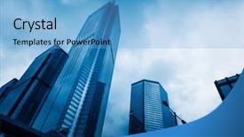  Presentation with law blue sky scales of justice - Amazing slides having skyscrapers against sky blue tone backdrop and a light blue colored foreground