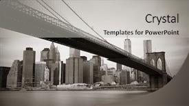  Presentation with brooklyn - Amazing presentation theme having skyscrapers and brooklyn bridge backdrop and a light gray colored foreground