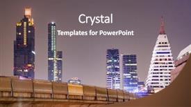  Presentation with bts - Slide set enhanced with skyscrapers and bts in bangkok background and a gray colored foreground