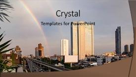  Presentation with bts - Amazing PPT theme having skyscrapers and bts in bangkok backdrop and a light gray colored foreground