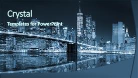  Presentation with new york night - Presentation consisting of skyscrapers and famous brooklin bridge background and a wine colored foreground