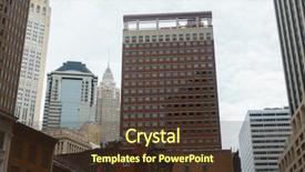  Presentation with manhattan - Presentation theme with skyscrapers at day time bottom background and a tawny brown colored foreground