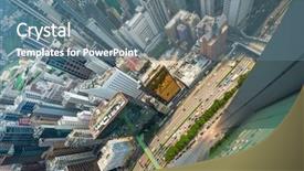  Presentation with hong kong china - Presentation theme consisting of skyscrapers buildings highway in hong background and a ocean colored foreground