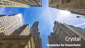  Presentation with new york city - Beautiful presentation theme featuring skyscrapers buildings in new york backdrop and a tawny brown colored foreground
