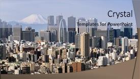  Presentation with tokyo - Slide set consisting of skyscrapers buildings in shinjuku ward background and a light blue colored foreground