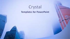  Presentation with high throughput satellite - Cool new PPT theme with skyscrapers-in-a-high-mist backdrop and a sky blue colored foreground