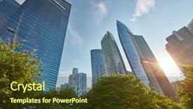  Presentation with singapore - Amazing theme having skyscrapers in central business district backdrop and a tawny brown colored foreground