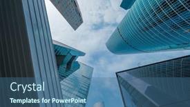  Presentation with view of toronto downtown - Colorful presentation theme enhanced with skyscrapers-in-downtown-area-bottom backdrop and a ocean colored foreground