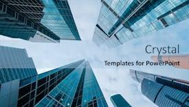  Presentation with area - Cool new theme with skyscrapers-in-downtown-area-bottom backdrop and a light blue colored foreground