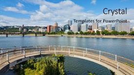  Presentation with next - PPT theme consisting of skyscrapers in downtown portland oregon background and a light blue colored foreground