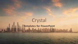  Presentation with uae - Colorful PPT theme enhanced with skyscrapers-in-dubai-marina-sunset backdrop and a coral colored foreground