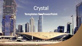  Presentation with dubai - Slide deck enhanced with skyscrapers in dubai the fastest background and a  colored foreground