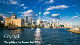  Presentation with toronto - Colorful PPT layouts enhanced with skyscrapers-of-harbour-front backdrop and a ocean colored foreground