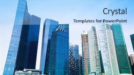  Presentation with singapore - Beautiful slide set featuring skyscrapers-of-singapore-business-district backdrop and a light blue colored foreground