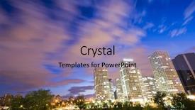  Presentation with office buildings - Amazing presentation theme having skyscrapers - office buildings in downtown beijing at night backdrop and a coral colored foreground