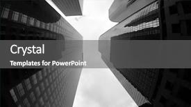  Presentation with downtown los angeles - Beautiful PPT theme featuring skyscrapers seen from the ground backdrop and a gray colored foreground