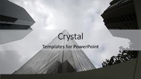  Presentation with downtown los angeles - Slides with skyscrapers seen from the ground background and a light gray colored foreground