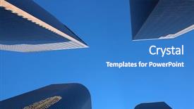  Presentation with tall buildings - Colorful PPT layouts enhanced with skyscrapers tall buildings seen backdrop and a teal colored foreground