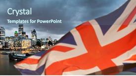  Presentation with union jack flag - Cool new theme with skyscrapers uk prepares for elections backdrop and a ocean colored foreground