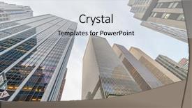  Presentation with street food new york - Amazing PPT theme having skyscrapers vew from street level backdrop and a  colored foreground