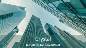  Presentation with new york - Colorful theme enhanced with skyscrapers vew from street level backdrop and a ocean colored foreground