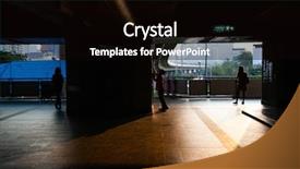  Presentation with commuter - Amazing slide set having skytrain - commuter silhouettes in a station backdrop and a black colored foreground