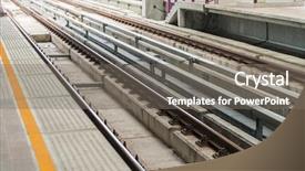  Presentation with train railway - Theme with skytrain - electrical railway train station background and a  colored foreground