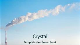  Presentation with air blue aircraft - Presentation theme enhanced with electrification - air polluting smokestack against blue background and a  colored foreground