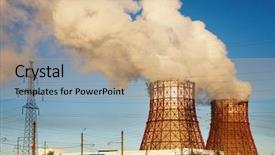  Presentation with station - Slides enhanced with electrification - electric power station background and a  colored foreground