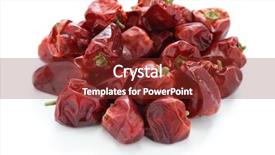  Presentation with peppers - Beautiful slide set featuring roast chine of pork served with arugula and parmesan cheese backdrop and a gray colored foreground