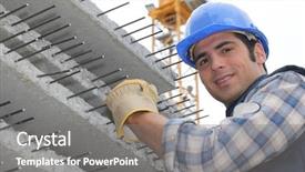  Presentation with concrete construction - Cool new PPT theme with slabs of reinforced concrete backdrop and a gray colored foreground
