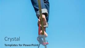  Presentation with balance - Slide set consisting of slacklining-is-a-practice background and a light blue colored foreground