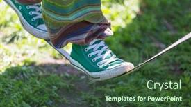  Presentation with balance - Slide deck consisting of slacklining is a practice in balance background and a tawny brown colored foreground