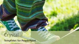  Presentation with balance - Slides having slacklining-is-a-practice background and a soft green colored foreground