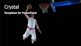  Presentation with basketball - Cool new slide set with slam - basketball game sport player backdrop and a black colored foreground