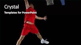  Presentation with basketball - Colorful presentation enhanced with slam - basketball game sport player backdrop and a black colored foreground