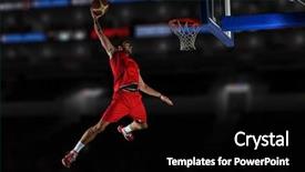  Presentation with basketball - PPT theme consisting of slam - basketball game sport player background and a black colored foreground