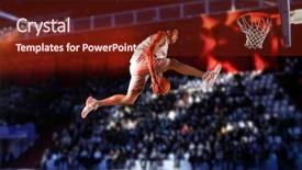  Presentation with basketball - Theme with basketball player basketball concept background and a navy blue colored foreground