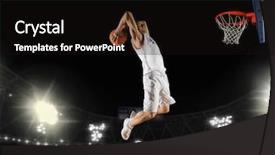  Presentation with basketball - PPT theme consisting of slam - basketball player basketball concept background and a black colored foreground