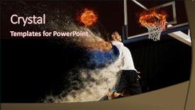  Presentation with sales action plan - Audience pleasing theme consisting of slam - basketball player in action backdrop and a wine colored foreground