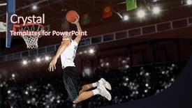  Presentation with basketball - Presentation design enhanced with slam - basketball player in action background and a  colored foreground