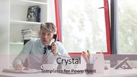  Presentation with business office desk - Amazing presentation theme having slam - portrait of a senior business backdrop and a soft green colored foreground